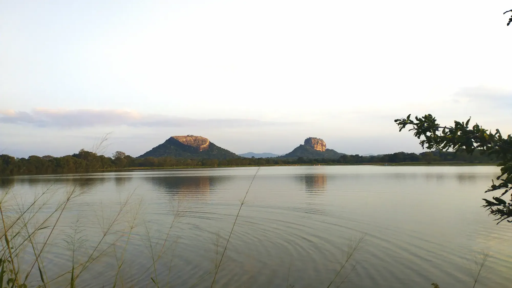 View of Sigiraya and Pidurangala from Thalkote Lake